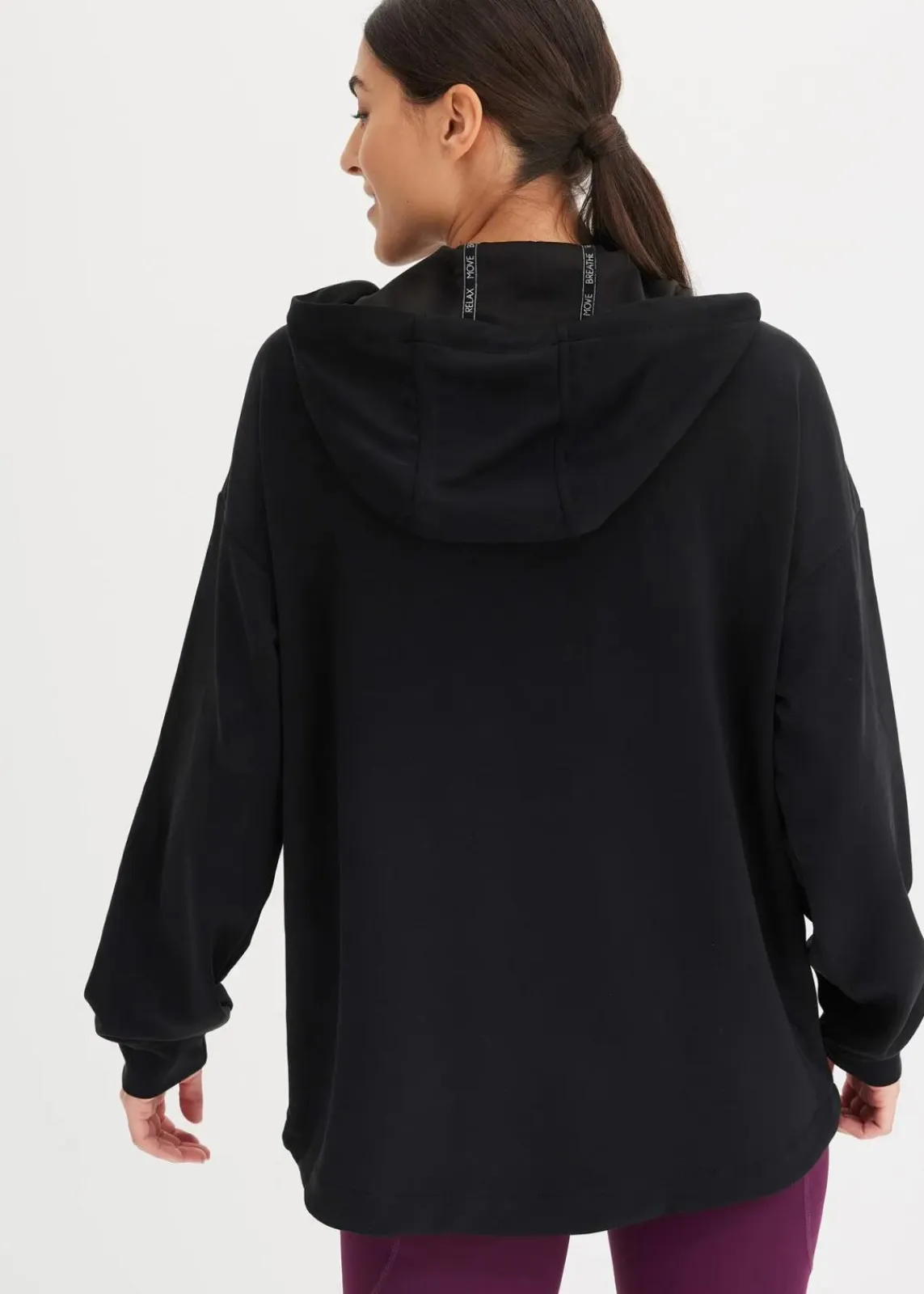bonprix Bekleidung·Sweat|Bekleidung·Blusen & Tuniken^Oversized Sport-Hoodie mit Modal, ultrasoft schwarz