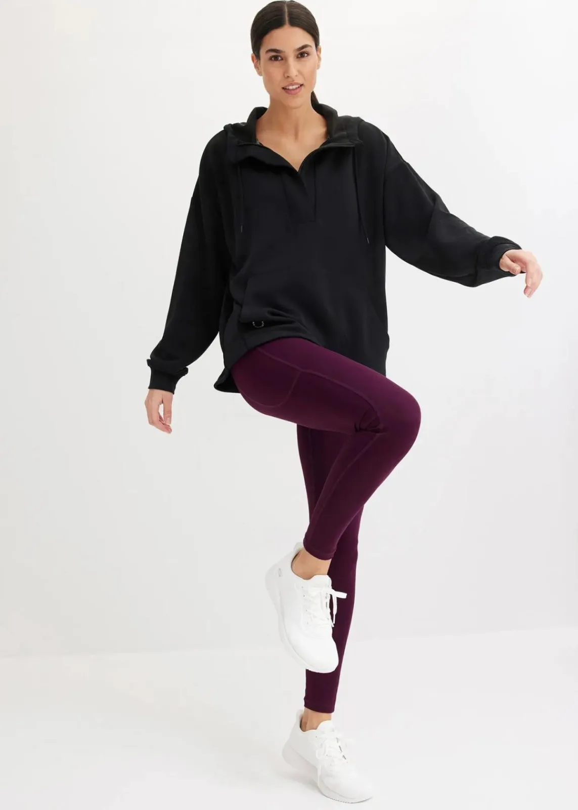 bonprix Bekleidung·Sweat|Bekleidung·Blusen & Tuniken^Oversized Sport-Hoodie mit Modal, ultrasoft schwarz