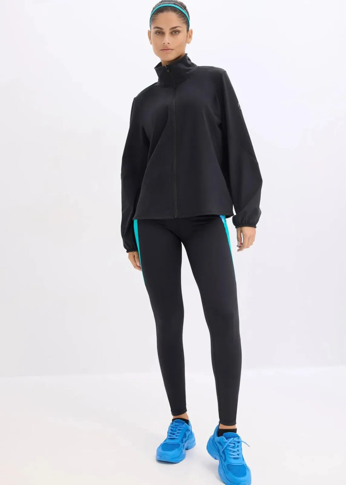 bonprix Bekleidung·Sweat|Bekleidung·Hosen^Oversized Sport-Jacke aus stabilem Baumwollgriff schwarz