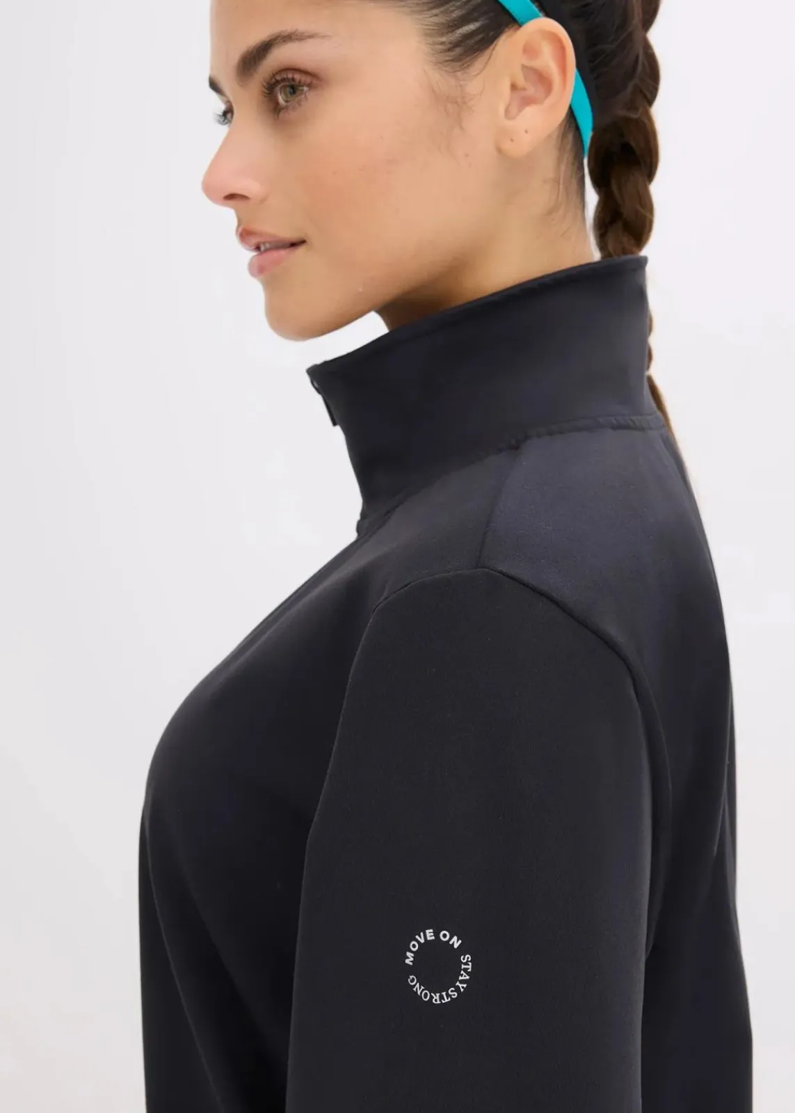 bonprix Bekleidung·Sweat|Bekleidung·Hosen^Oversized Sport-Jacke aus stabilem Baumwollgriff schwarz