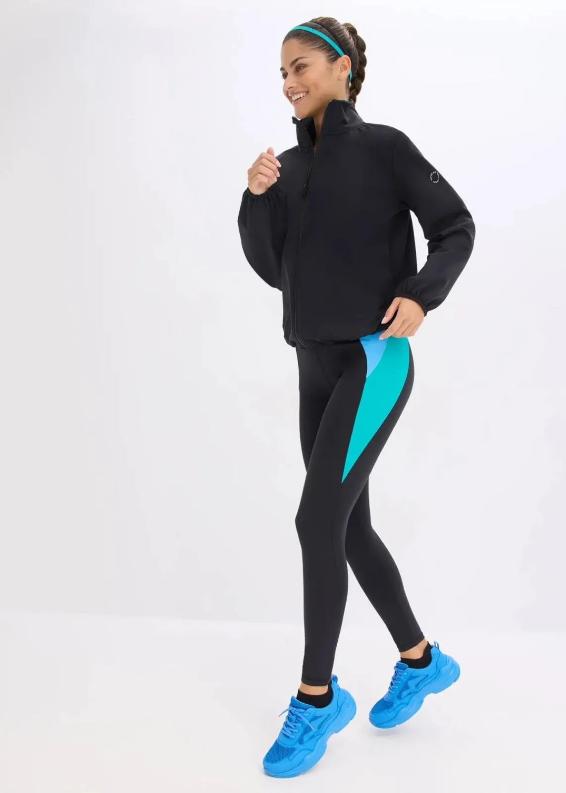 bonprix Bekleidung·Sweat|Bekleidung·Hosen^Oversized Sport-Jacke aus stabilem Baumwollgriff schwarz