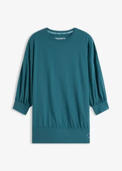 bonprix Bekleidung·Sweat|Nachhaltigere Materialien^Oversized Sport-Shirt mit ¾ Arm, schnelltrocknend petrolgrün