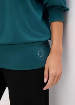 bonprix Bekleidung·Sweat|Nachhaltigere Materialien^Oversized Sport-Shirt mit ¾ Arm, schnelltrocknend petrolgrün