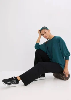 bonprix Bekleidung·Sweat|Nachhaltigere Materialien^Oversized Sport-Shirt mit ¾ Arm, schnelltrocknend petrolgrün