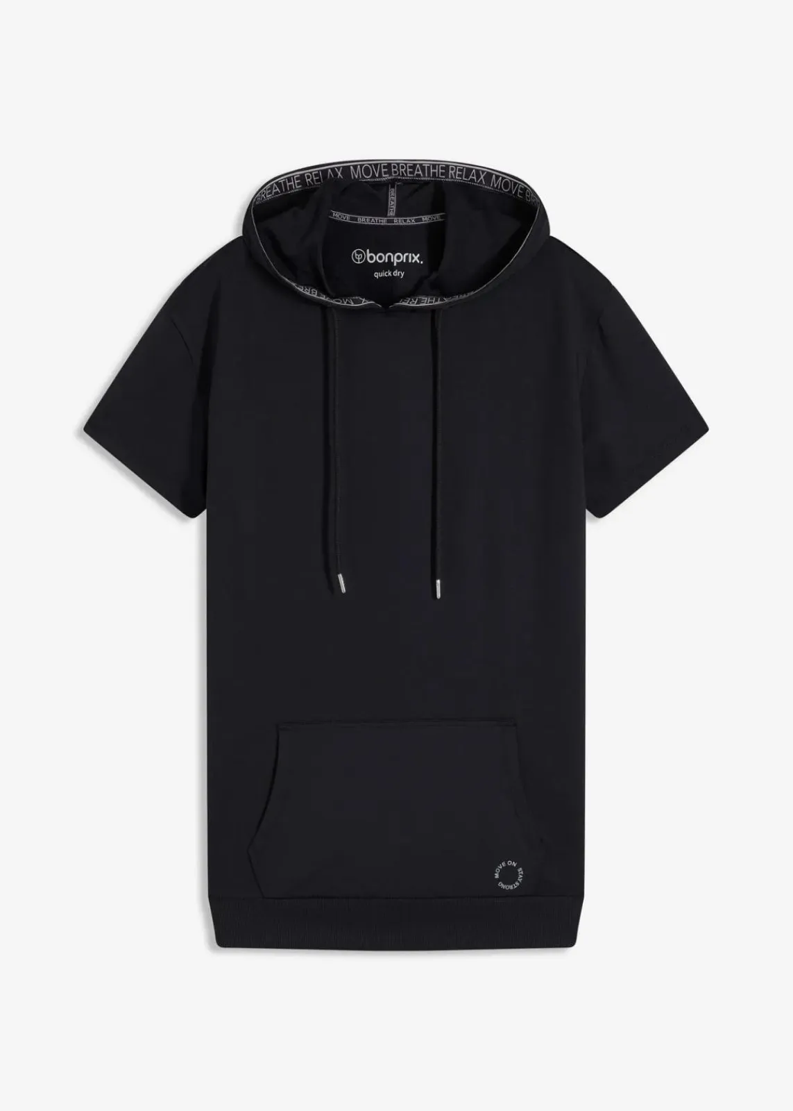 bonprix Bekleidung·Sweat|Sportbekleidung^Oversized Sport-Shirt mit Kapuze, schnelltrocknend schwarz