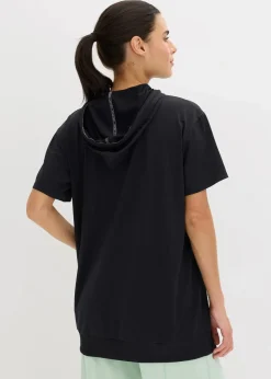 bonprix Bekleidung·Sweat|Sportbekleidung^Oversized Sport-Shirt mit Kapuze, schnelltrocknend schwarz