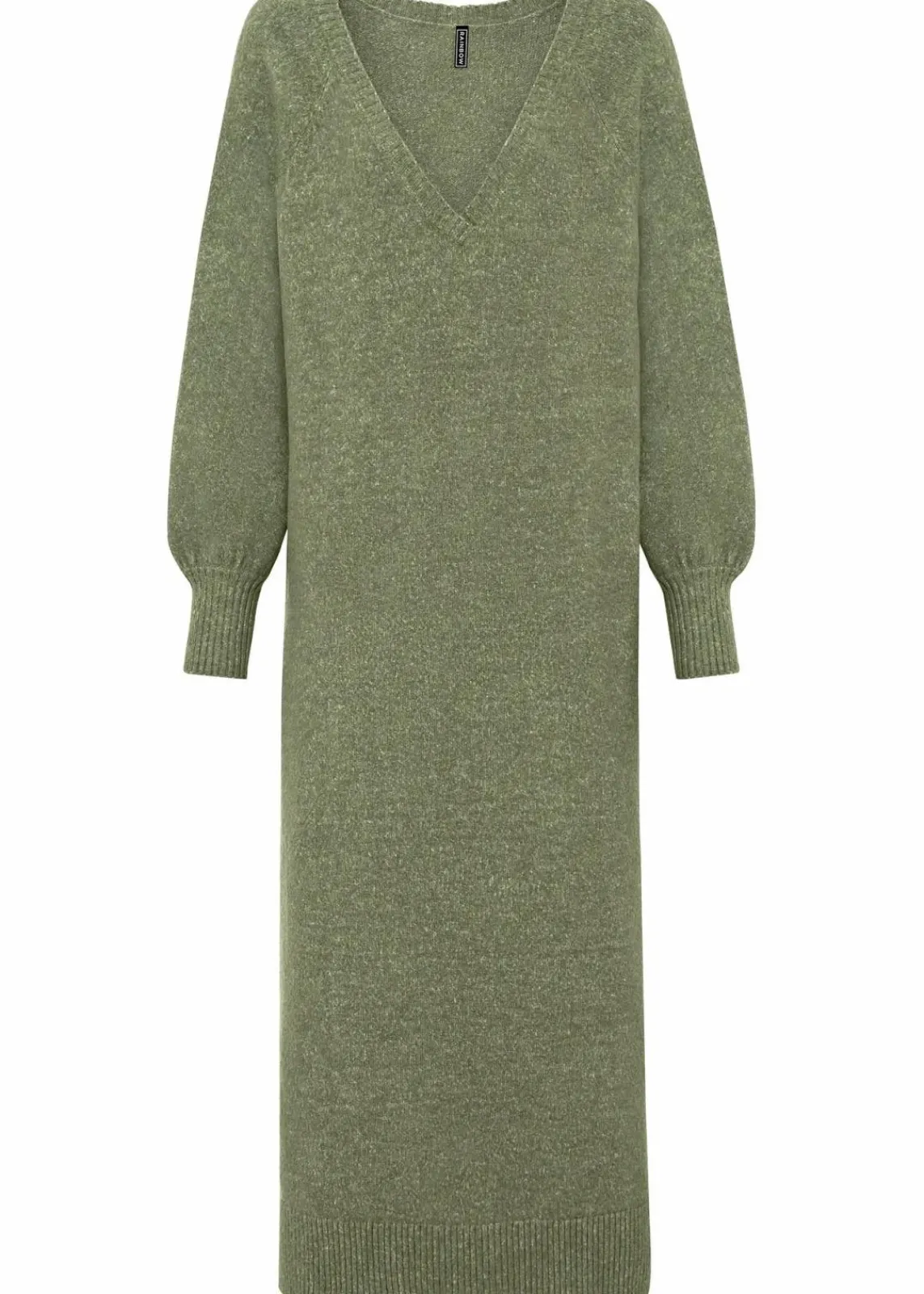 bonprix Strickmode|Kleider^Oversized Strickkleid in Midilänge dunkeloliv meliert
