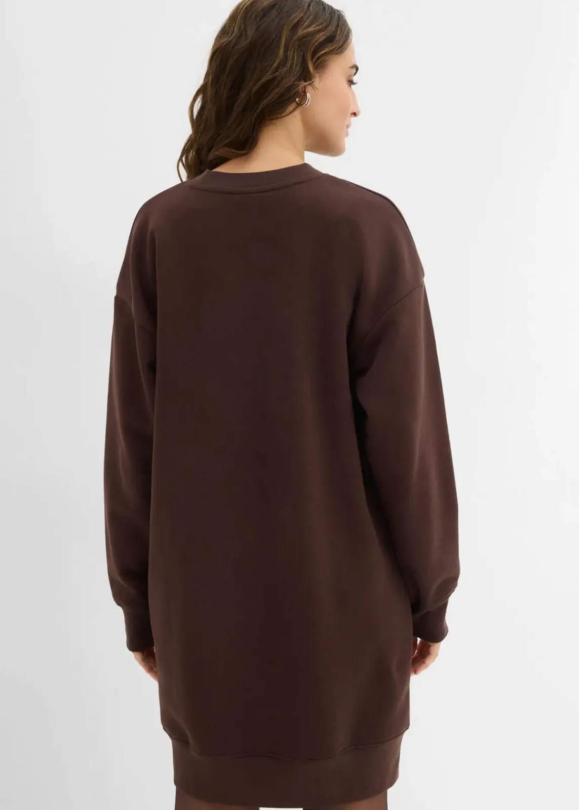 bonprix Kleider|Sweat^Oversized Sweatkleid dunkelbraun
