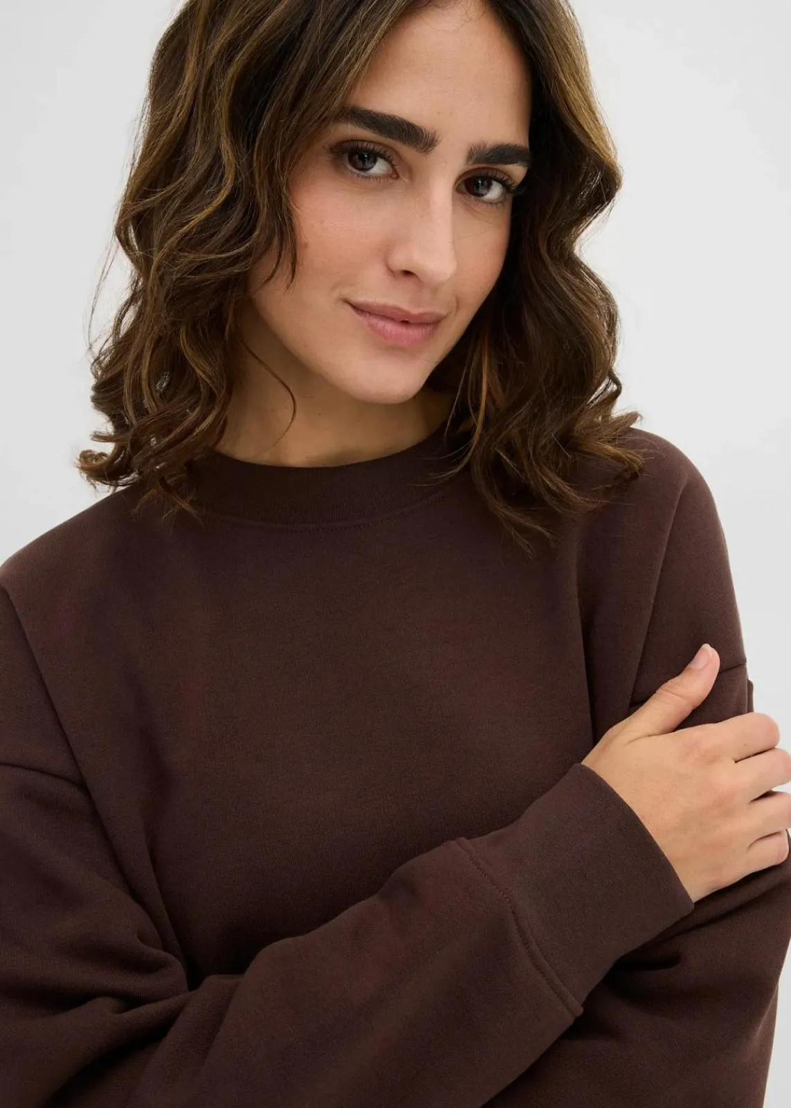bonprix Kleider|Sweat^Oversized Sweatkleid dunkelbraun