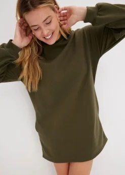 bonprix Kleider|Sweat^Oversized Sweatkleid dunkeloliv