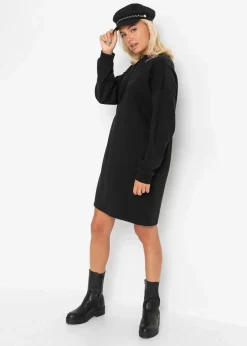 bonprix Bekleidung·Blusen & Tuniken|Bekleidung·Pullover & Strickjacken^Oversized Sweatkleid schwarz
