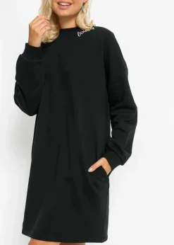 bonprix Bekleidung·Blusen & Tuniken|Bekleidung·Pullover & Strickjacken^Oversized Sweatkleid schwarz