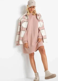 bonprix Kleider|Sweat^Oversized Sweatkleid vintagerosa