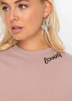 bonprix Kleider|Sweat^Oversized Sweatkleid vintagerosa