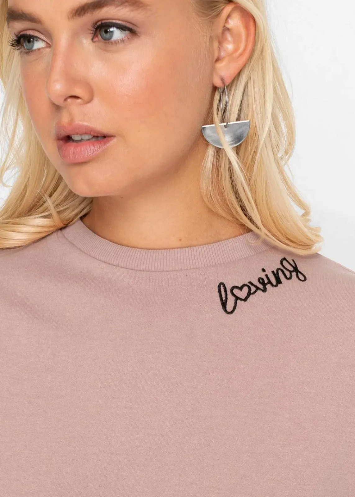 bonprix Kleider|Sweat^Oversized Sweatkleid vintagerosa