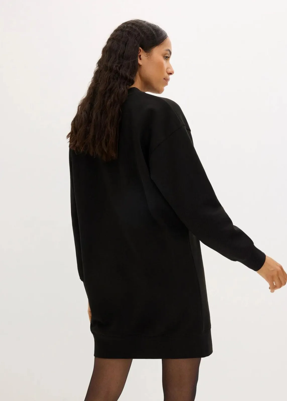 bonprix Kleider|Sweat^Oversized Sweatkleid schwarz