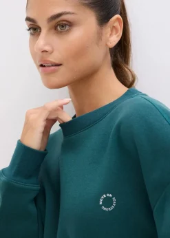 bonprix Bekleidung·Sweat|Sportbekleidung^Oversized Thermo-Sweatpullover, schnelltrocknend petrolgrün