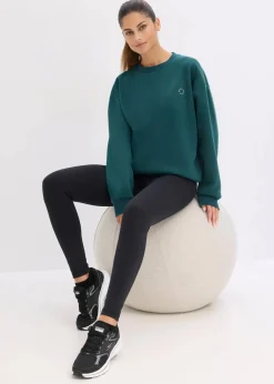 bonprix Bekleidung·Sweat|Sportbekleidung^Oversized Thermo-Sweatpullover, schnelltrocknend petrolgrün