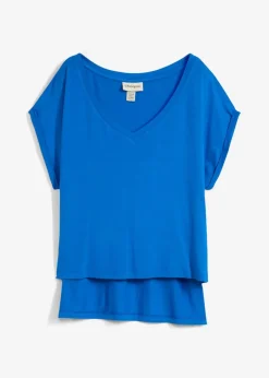 bonprix Shirts & Tops^Oversized-Shirt aus fließendem Viskose-Mix azurblau
