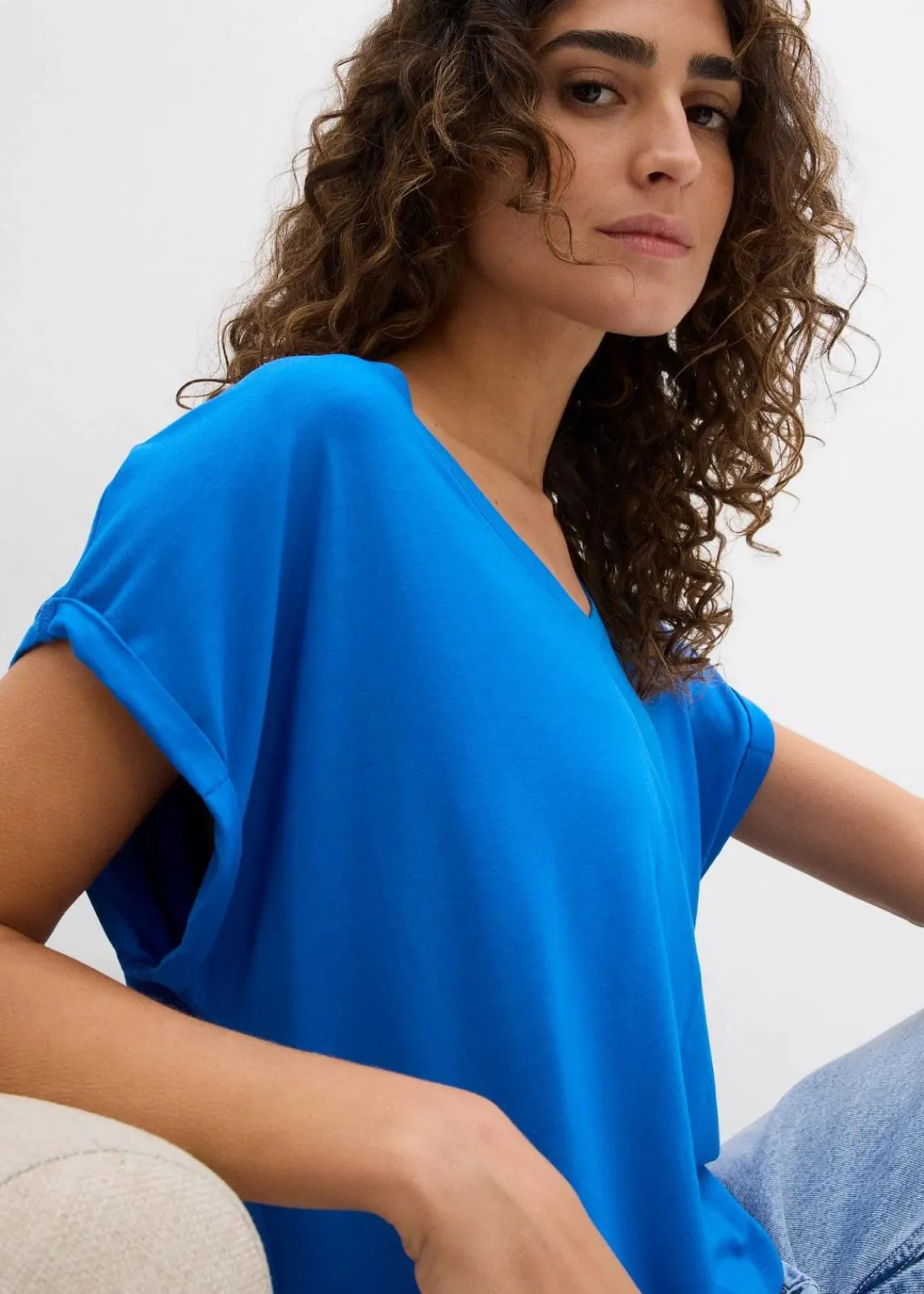 bonprix Shirts & Tops^Oversized-Shirt aus fließendem Viskose-Mix azurblau