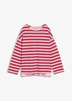 bonprix Shirts & Tops^Oversized-Shirt aus reiner Baumwolle pflaumenrot/rauchorchidee gestreift