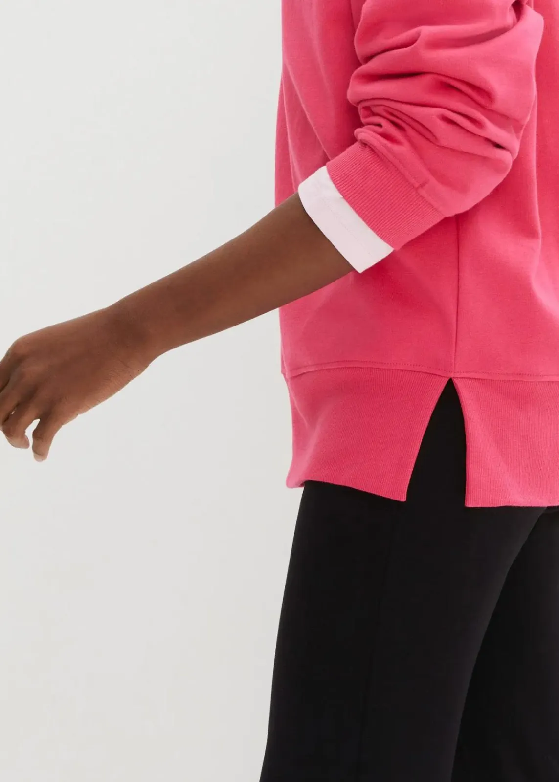 bonprix Sweat|Bekleidung·Blusen & Tuniken^Oversized-Sweatshirt aus Bio-Baumwolle dunkelpink/chillirot bedruckt