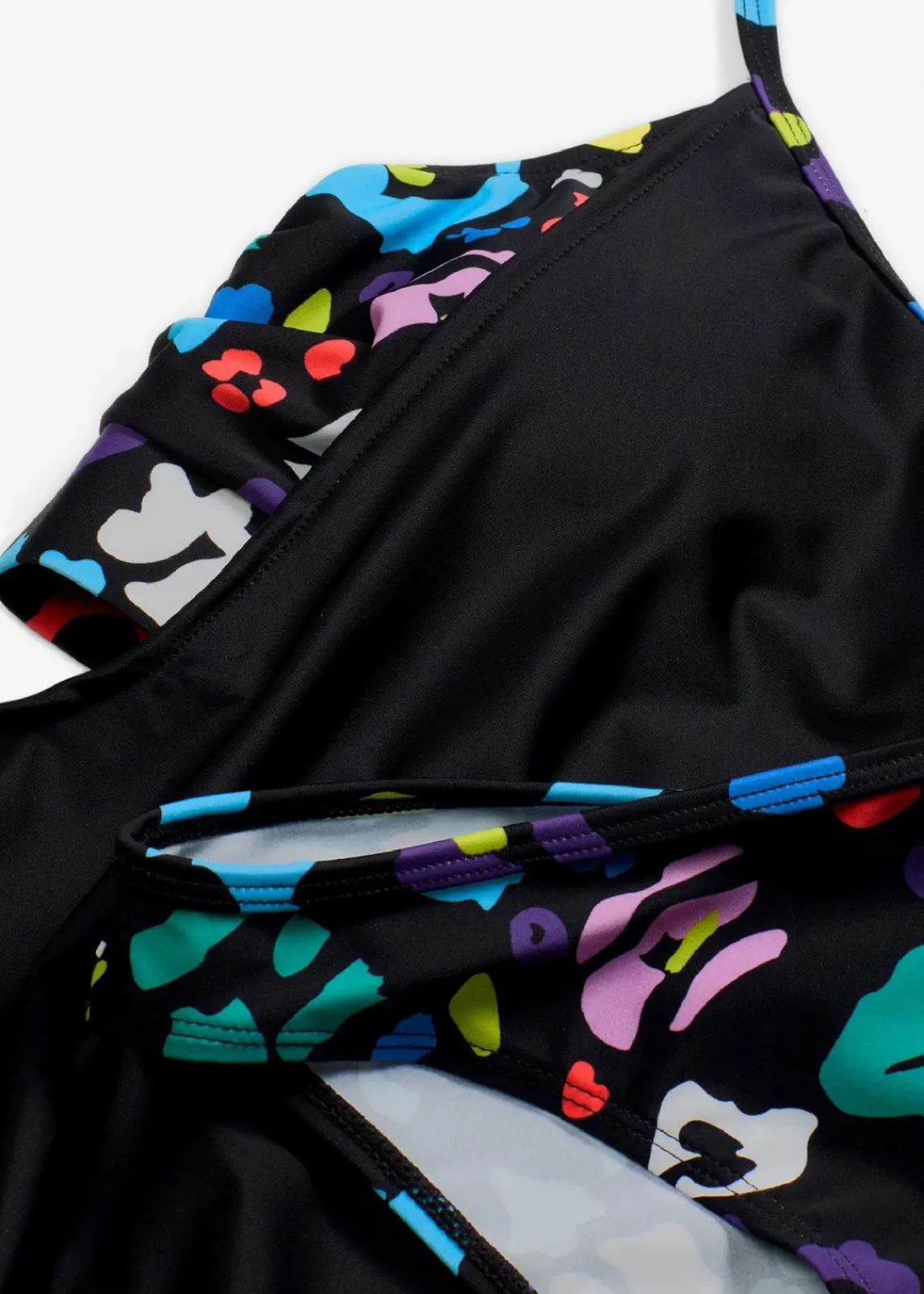 bonprix Nachhaltigere Materialien|Tankinis^Oversized-Tankini (2-tlg.Set) schwarz/bunt graphisch