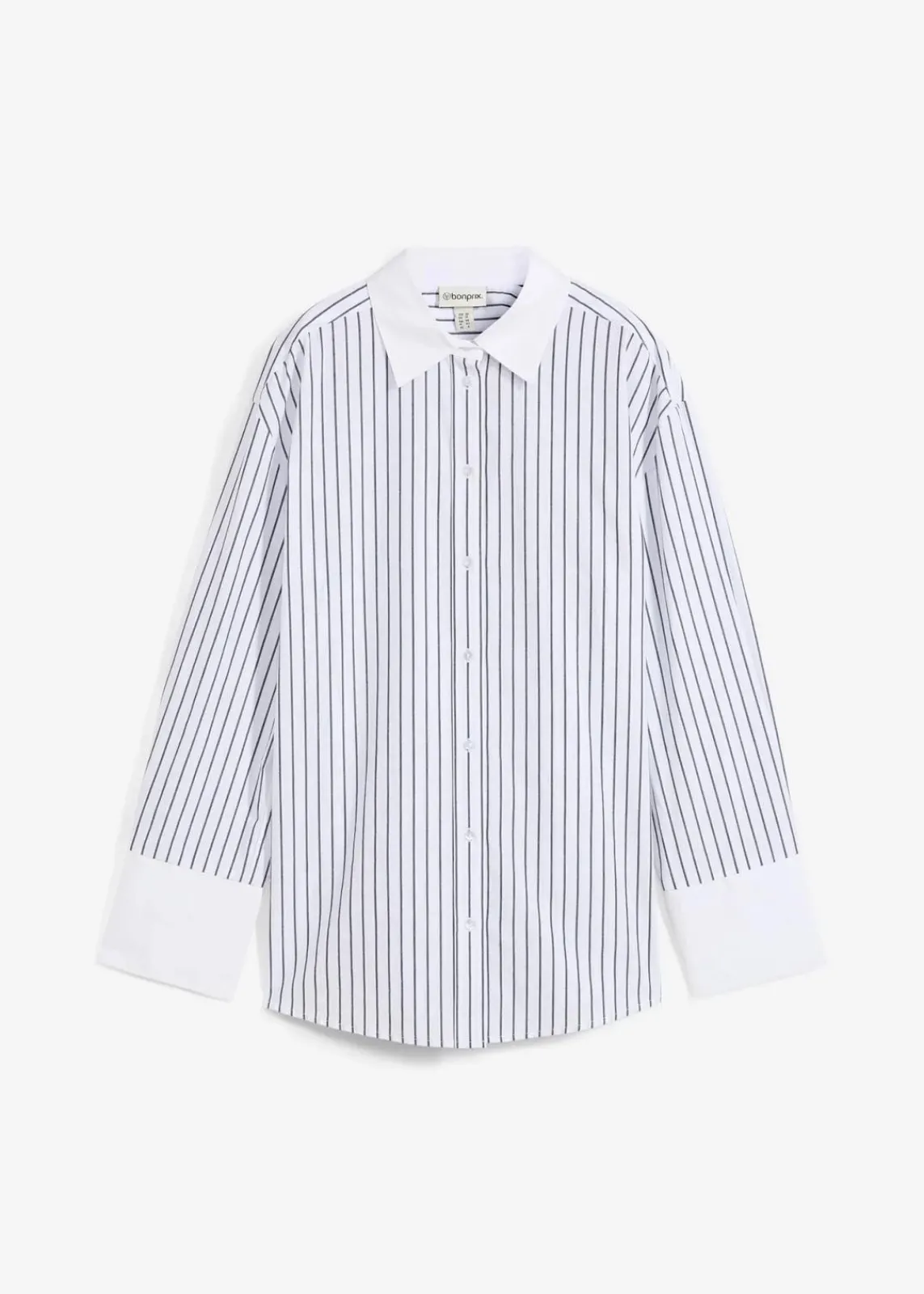 bonprix Bekleidung·Jacken & Mäntel|Blusen & Tuniken^Oversize-Hemd aus reiner Baumwolle weiß/dunkelblau gestreift