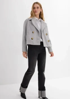 bonprix Bekleidung·Jacken & Mäntel|Blusen & Tuniken^Oversize-Hemd aus reiner Baumwolle weiß/dunkelblau gestreift