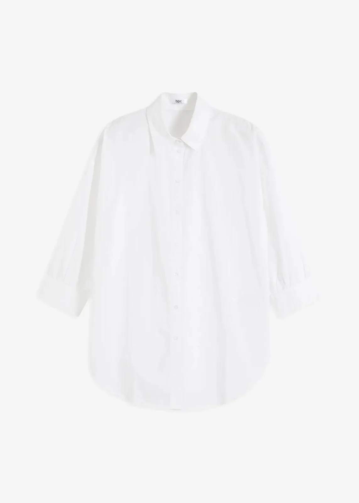 bonprix Bekleidung·Jacken & Mäntel|Blusen & Tuniken^Oversize-Hemd aus Baumwolle mit 3/4 Arm weiß