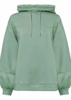 bonprix Bekleidung·Blusen & Tuniken|Sweat^Oversize-Kapuzen-Sweatshirt aus weichem Baumwoll-Mix rauchgrün