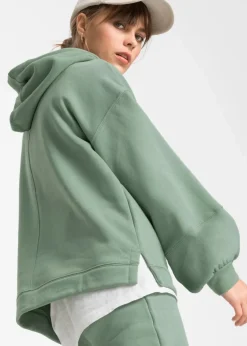 bonprix Bekleidung·Blusen & Tuniken|Sweat^Oversize-Kapuzen-Sweatshirt aus weichem Baumwoll-Mix rauchgrün