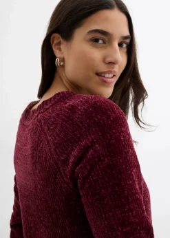 bonprix Strickmode|Kleider^Oversize-Kleid in Strick dunkelbeere