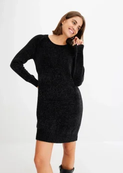 bonprix Bekleidung·Pullover & Strickjacken|Kleider^Oversize-Kleid in Strick schwarz