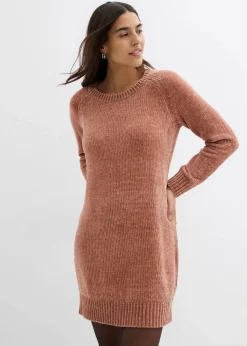 bonprix Bekleidung·Pullover & Strickjacken|Kleider^Oversize-Kleid in Strick schokosorbet