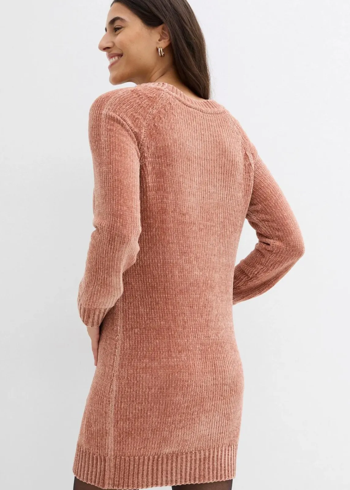 bonprix Bekleidung·Pullover & Strickjacken|Kleider^Oversize-Kleid in Strick schokosorbet