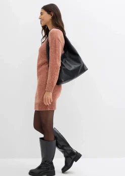 bonprix Bekleidung·Pullover & Strickjacken|Kleider^Oversize-Kleid in Strick schokosorbet
