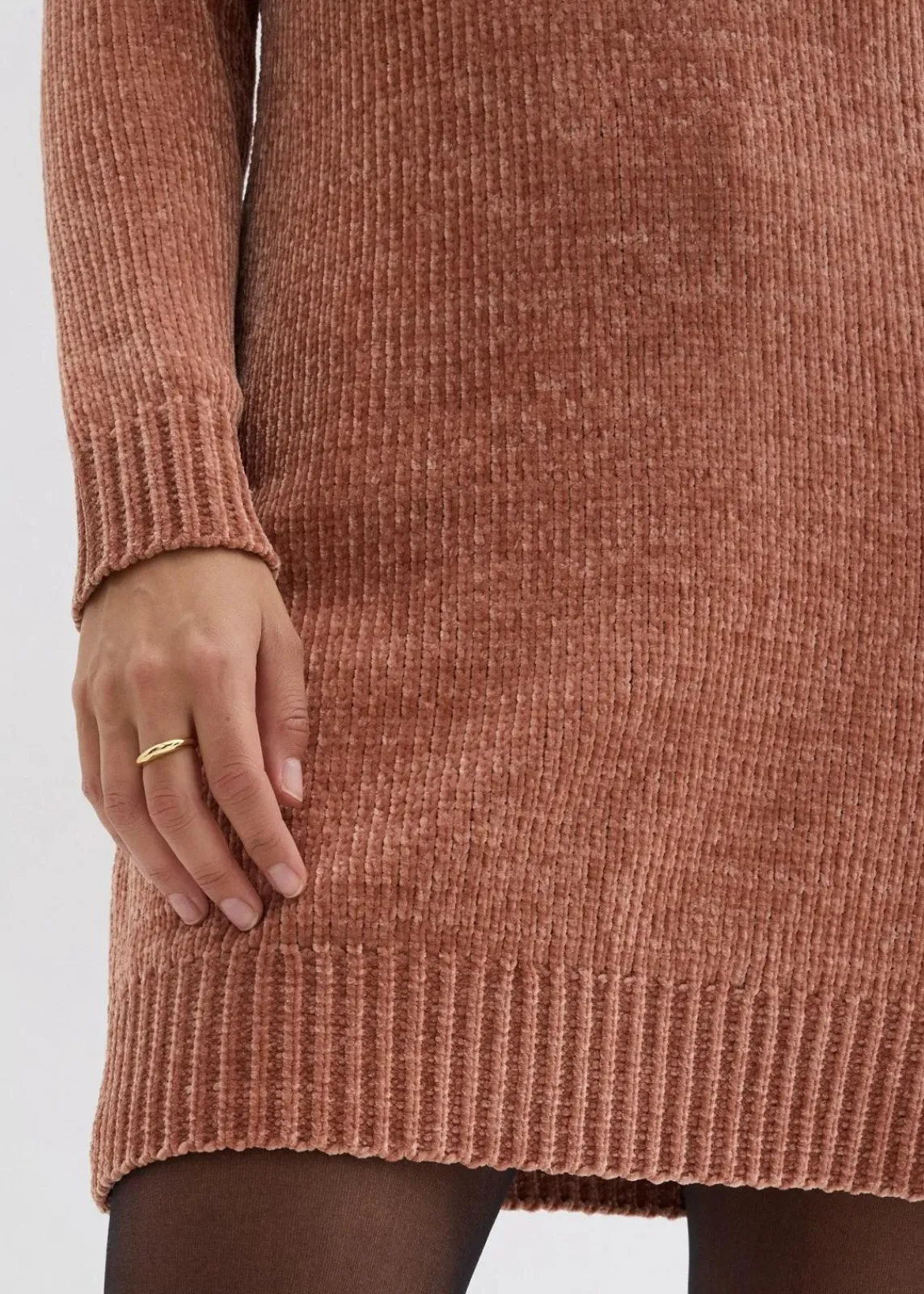 bonprix Bekleidung·Pullover & Strickjacken|Kleider^Oversize-Kleid in Strick schokosorbet