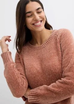 bonprix Bekleidung·Pullover & Strickjacken|Kleider^Oversize-Kleid in Strick schokosorbet