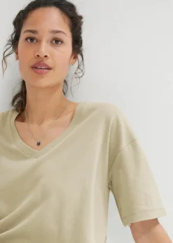 bonprix Kleider|Basics^Oversize-Kleid mit aus reiner Baumwolle (2er Pack) dunkelblau+seegras