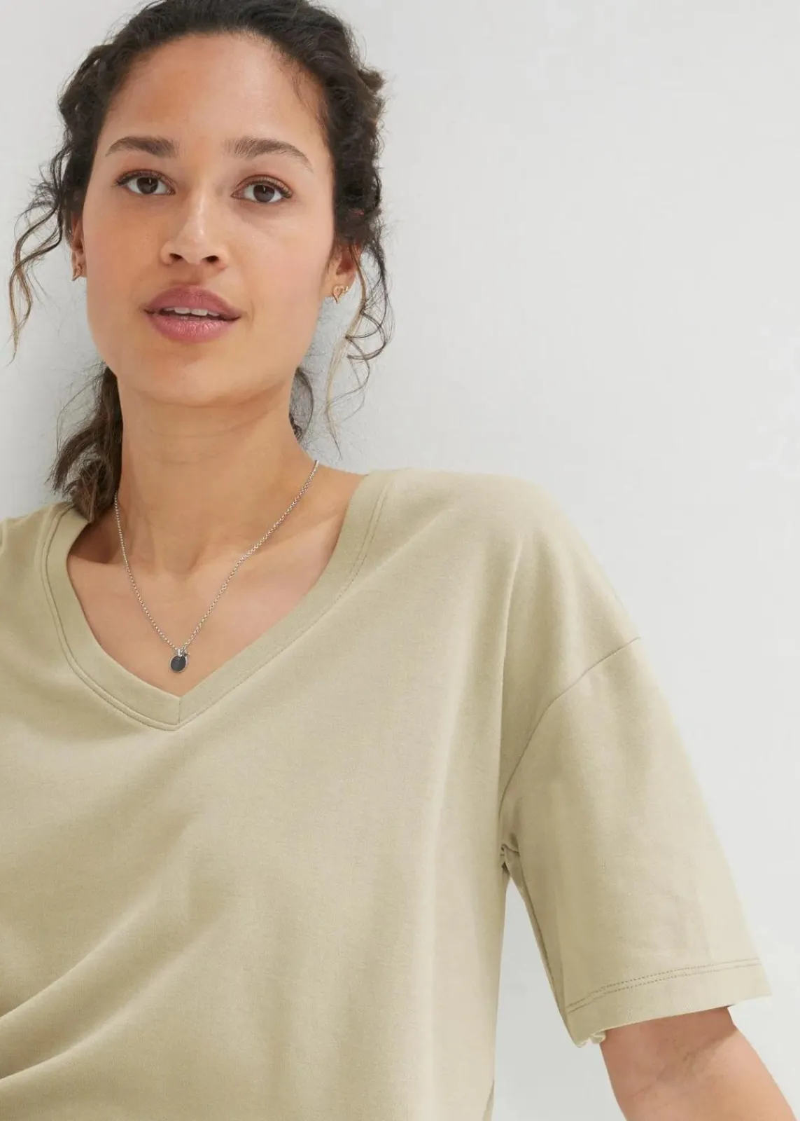 bonprix Kleider|Basics^Oversize-Kleid mit aus reiner Baumwolle (2er Pack) dunkelblau+seegras
