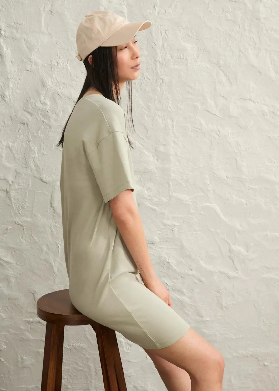 bonprix Kleider|Basics^Oversize-Kleid mit aus reiner Baumwolle (2er Pack) dunkelblau+seegras