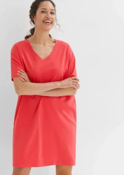 bonprix Kleider|Basics^Oversize-Kleid mit aus reiner Baumwolle (2er Pack) hibiskuspink+schwarz