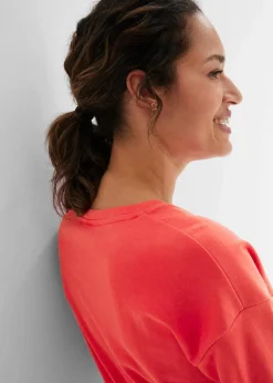 bonprix Kleider|Basics^Oversize-Kleid mit aus reiner Baumwolle (2er Pack) hibiskuspink+schwarz