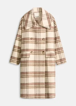 bonprix Jacken & Mäntel^Oversize-Mantel aus weichem Woll-Mix creme kariert