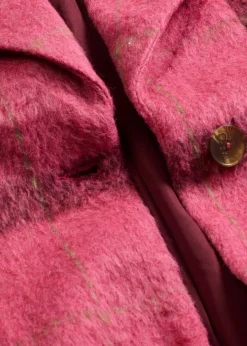 bonprix Bekleidung·Hosen|Jacken & Mäntel^Oversize-Mantel in Wolloptik pink/bordeaux kariert