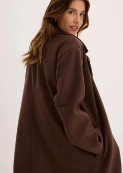 bonprix Jacken & Mäntel|Bekleidung·Hosen^Oversize-Mantel in Wolloptik dunkelbraun