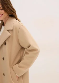 bonprix Bekleidung·Hosen|Jacken & Mäntel^Oversize-Mantel in Wolloptik hellkhaki meliert