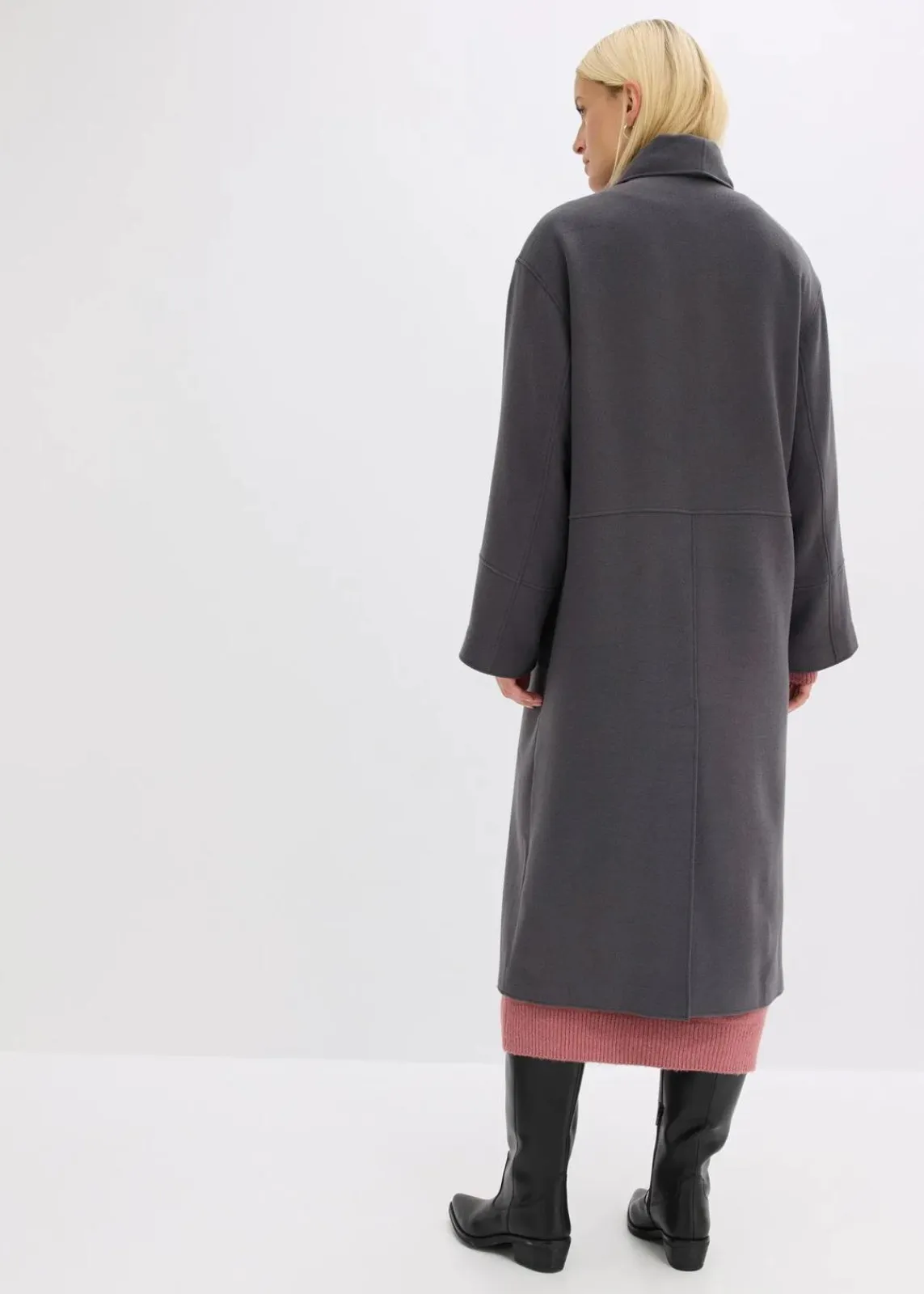 bonprix Bekleidung·Hosen|Jacken & Mäntel^Oversize-Mantel mit zwei dezenten Nahttaschen schiefergrau