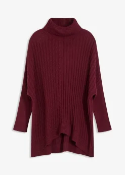 bonprix Bekleidung·Umstandsmode|Strickmode^Oversize-Poncho Pullover ahornrot